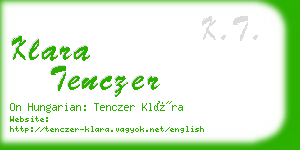 klara tenczer business card